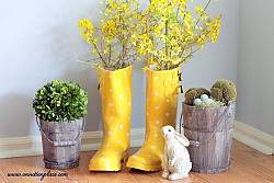 Rain boot vases by Ann@On Sutton Place via Hometalk.com.