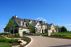 Get grease off concrete pavers like these with soap and water. (Photo: rzymu/istockphoto.com)