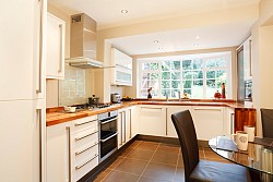 tile floor in a contemporary kitchen
