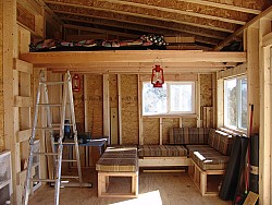 The loft in Kevin's cabin in New Mexico.