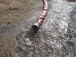 A sump pump in a flooded basement. Photo: dewlittle/stock.xchng