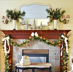 Mantel design and photo by At the Picket Fence (atthepicketfence.com)