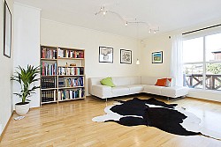 I love that rug, but if an elderly person lived there it would have to go. (Photo:  Oyvind Solstad)