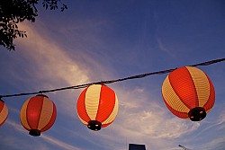 Plug outdoor lights, like strings of lanterns, into GFI outlets. Photo: seafaringwoman/Flickr.