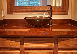 Custom wood vanity by Eric Davin