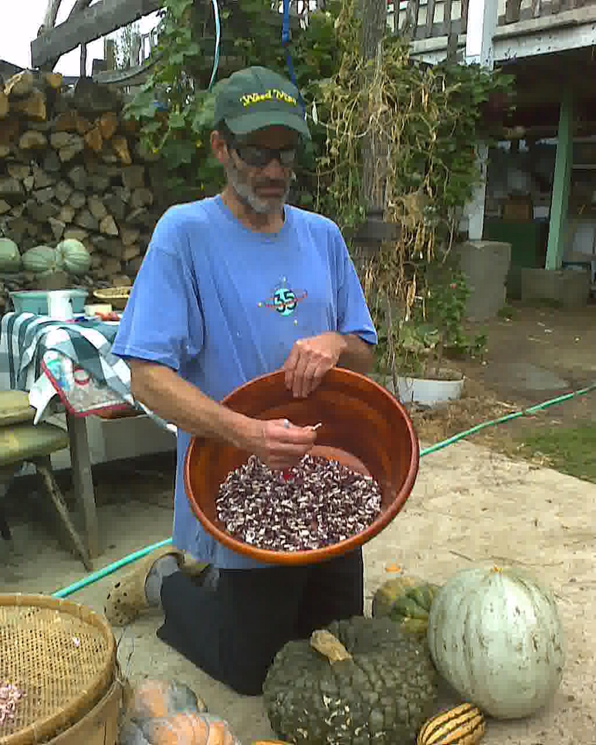 Dan Bodkin sorting a harvest.   Photo: Cris Carl