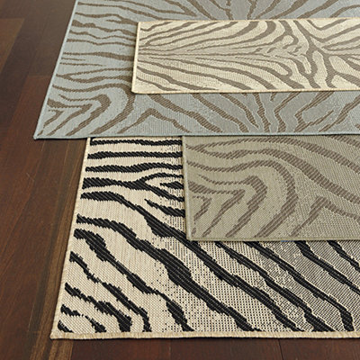 Zebra Belgique Indoor/Outdoor Rug from Ballard Designs via BallardDesigns.com