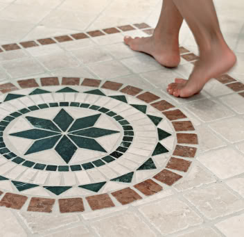 Mosaic bathroom floor Mosaic bathroom floor