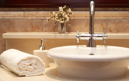 sink, soap and towel