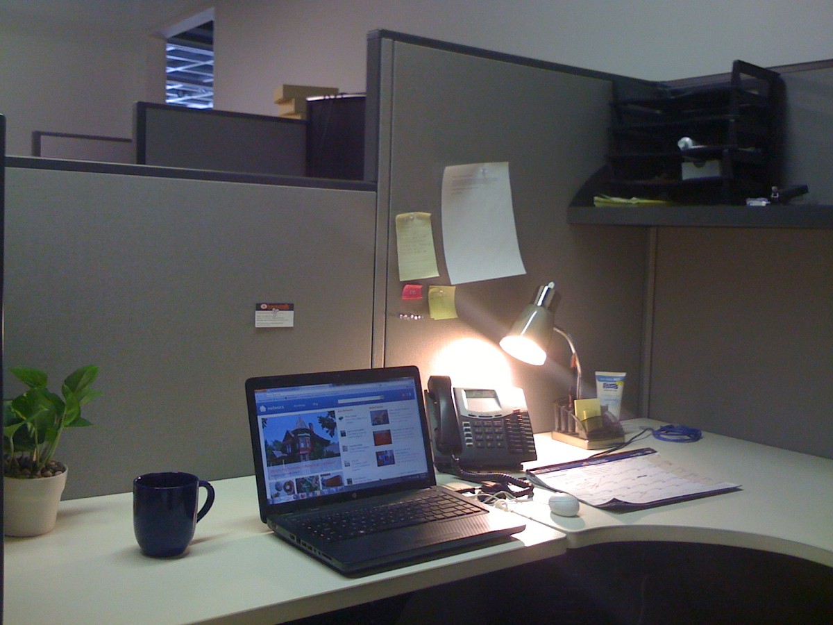 This is my cube after. I feel much more clearheaded and relaxed here now. It cost me a whopping $0 to do this! --Chaya
