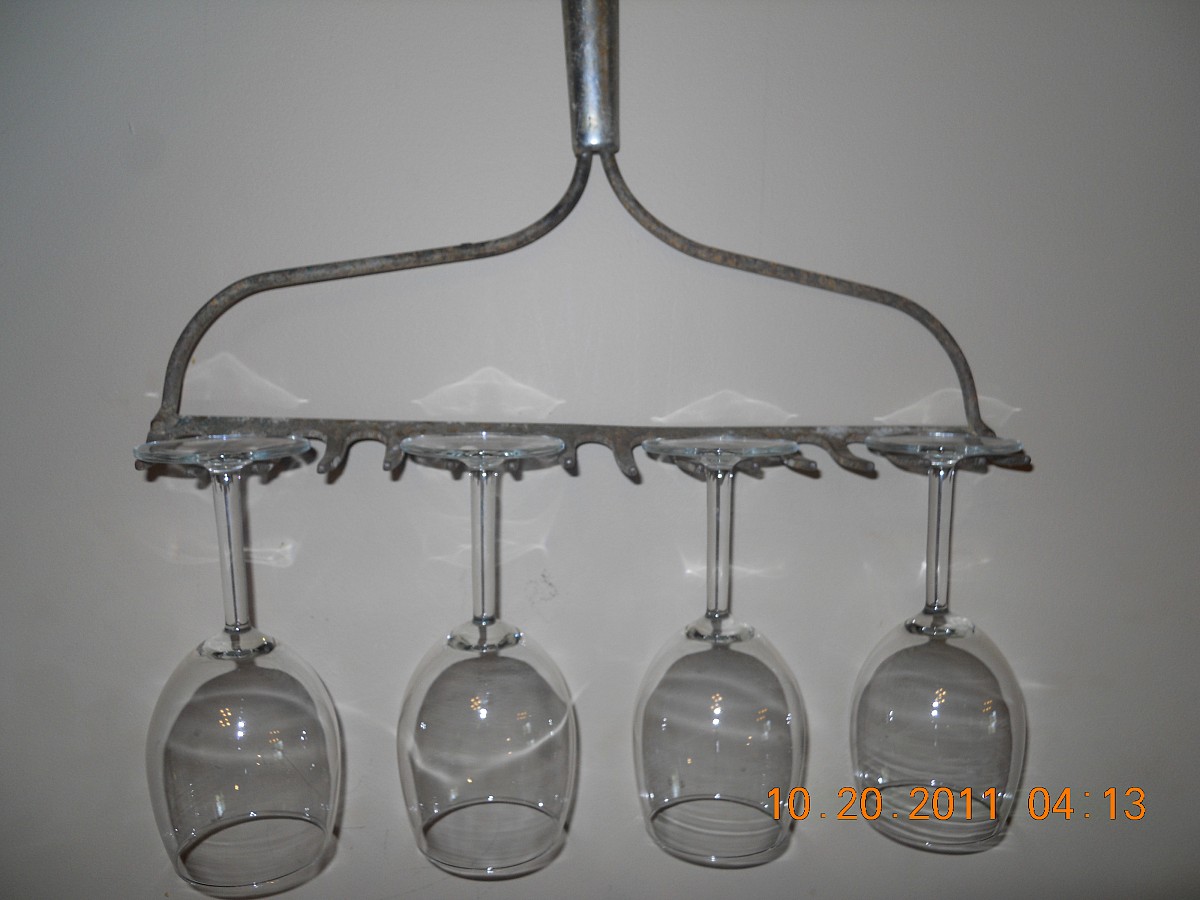 Rake head wine glass organizer by Lee Anne Culpepper. Rake head wine glass organizer by Lee Anne Culpepper.