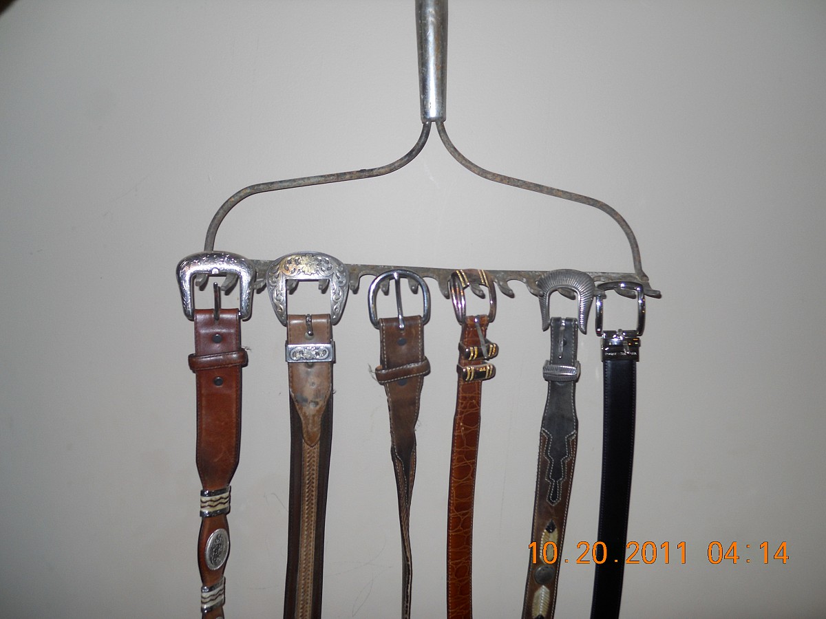 DIY rake head belt rack by Lee Anne Culpepper. DIY rake head belt rack by Lee Anne Culpepper.