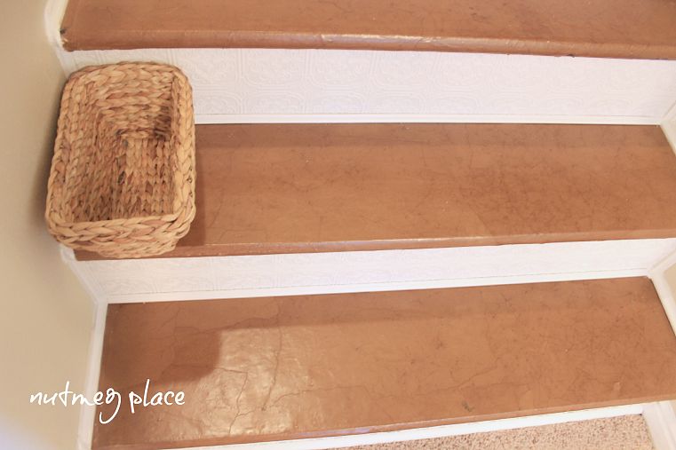 Photo and paper bag stairs by Meg from Nutmeg Place.