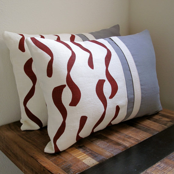 Hemp pillows ClothandINK via Etsy.com Hemp pillows ClothandINK via Etsy.com