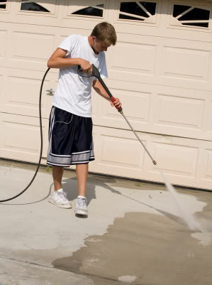 power washing driveway