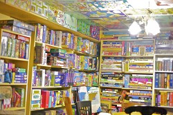 Photo of totally impressive game closet by Sayward Rebhal.