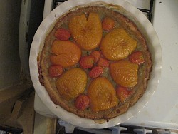 Whole spelt vegan vegetable tart made by Networx's editor, Chaya. Ask her how to make it!