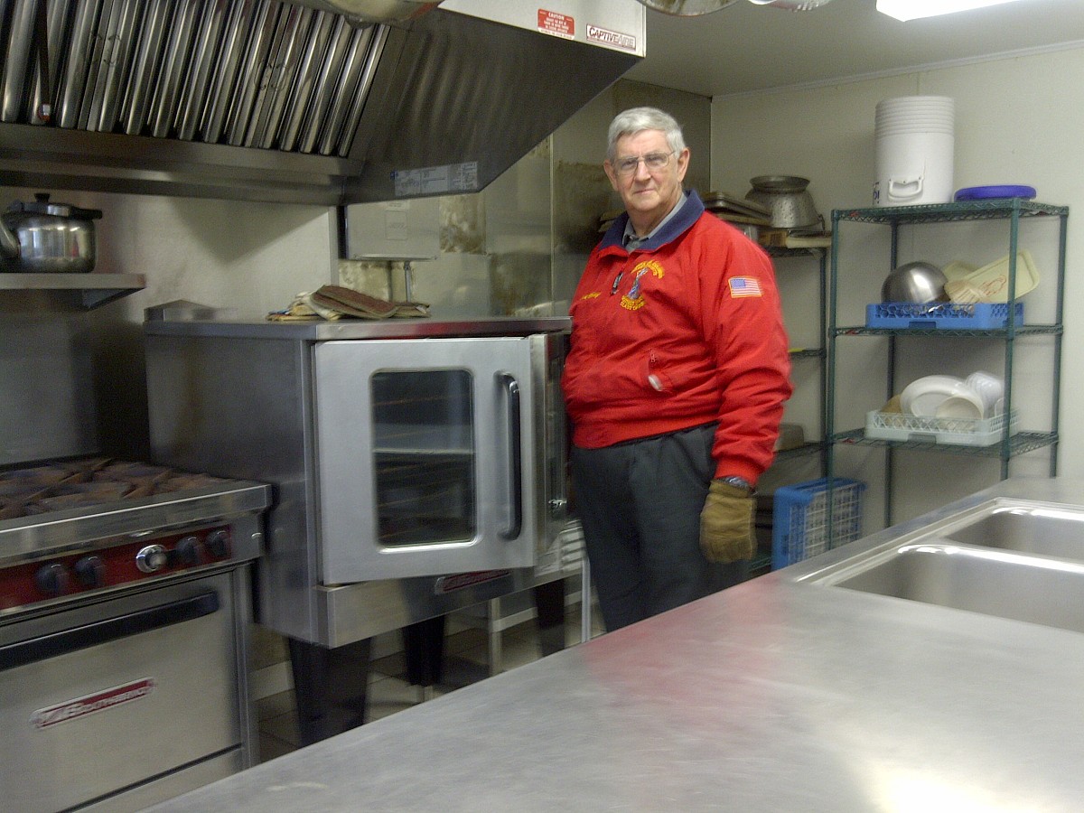 Dick Henry in the Guiding Star Grange's new kitchen. Photo by Cris Carl. Dick Henry in the Guiding Star Grange's new kitchen. Photo by Cris Carl.