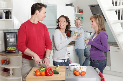 Friends in kitchen