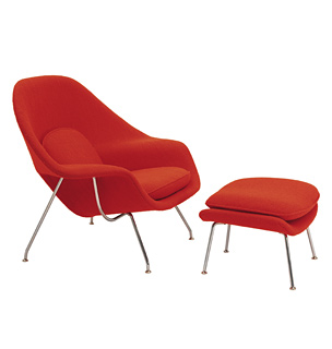 The Knoll Saarinen Womb Chair via Knoll The Knoll Saarinen Womb Chair via Knoll