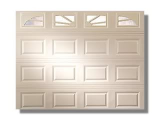 white garage door with windows