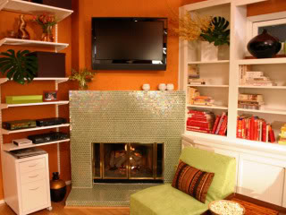 Mosaic fireplace surround Mosaic fireplace surround
