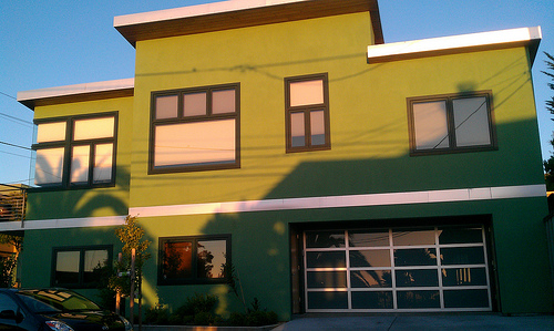 Sunset on Garage Door