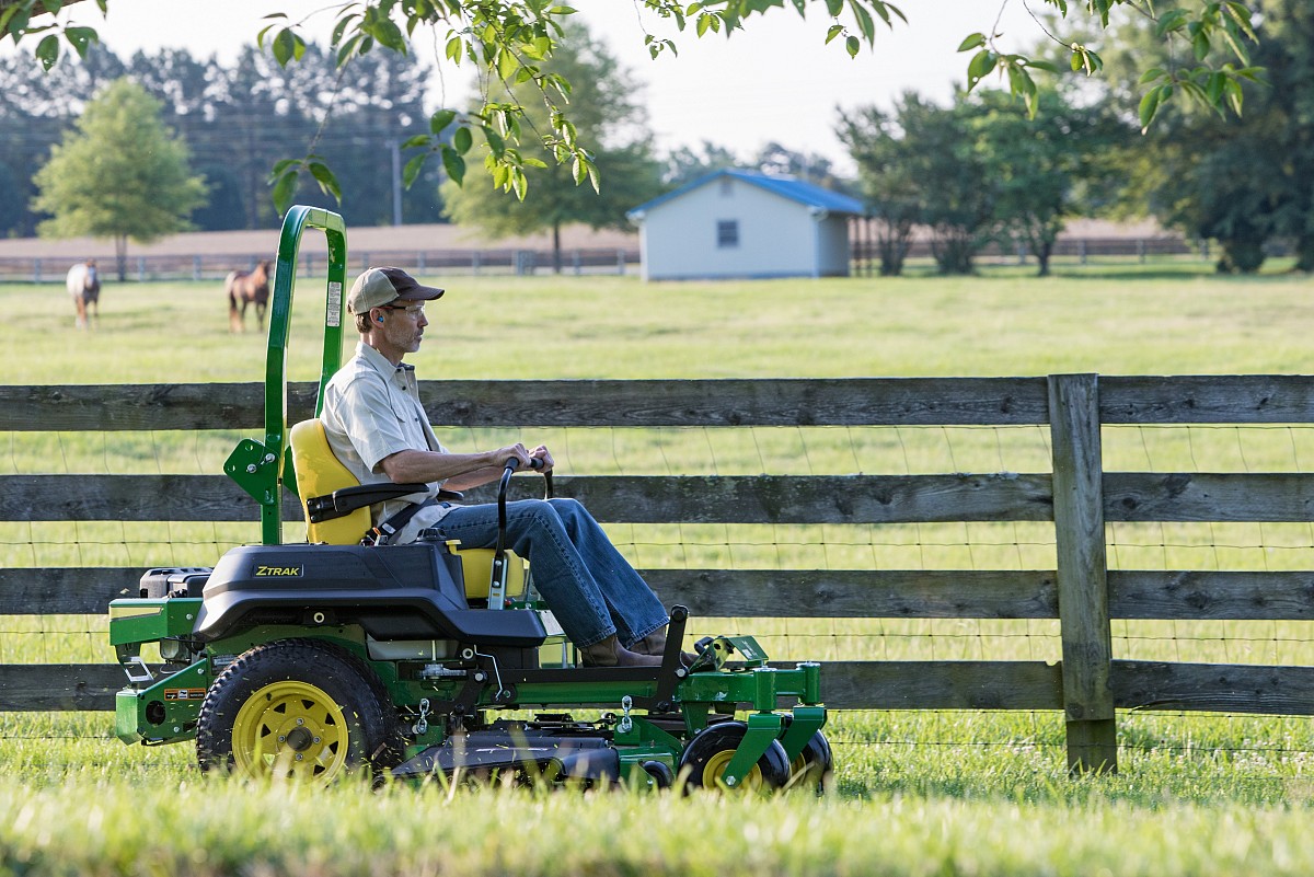 Zero-turn mowing experience/courtesy of John Deere Zero-turn mowing experience/courtesy of John Deere