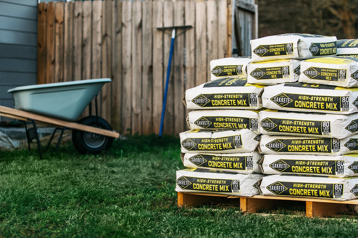 Pallet of concrete/courtesy Sakrete