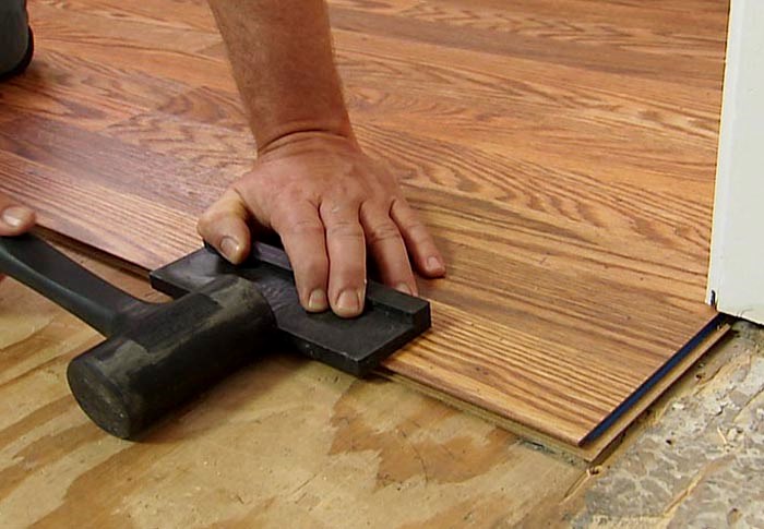 Install laminate floor block/courtesy of Lowe's