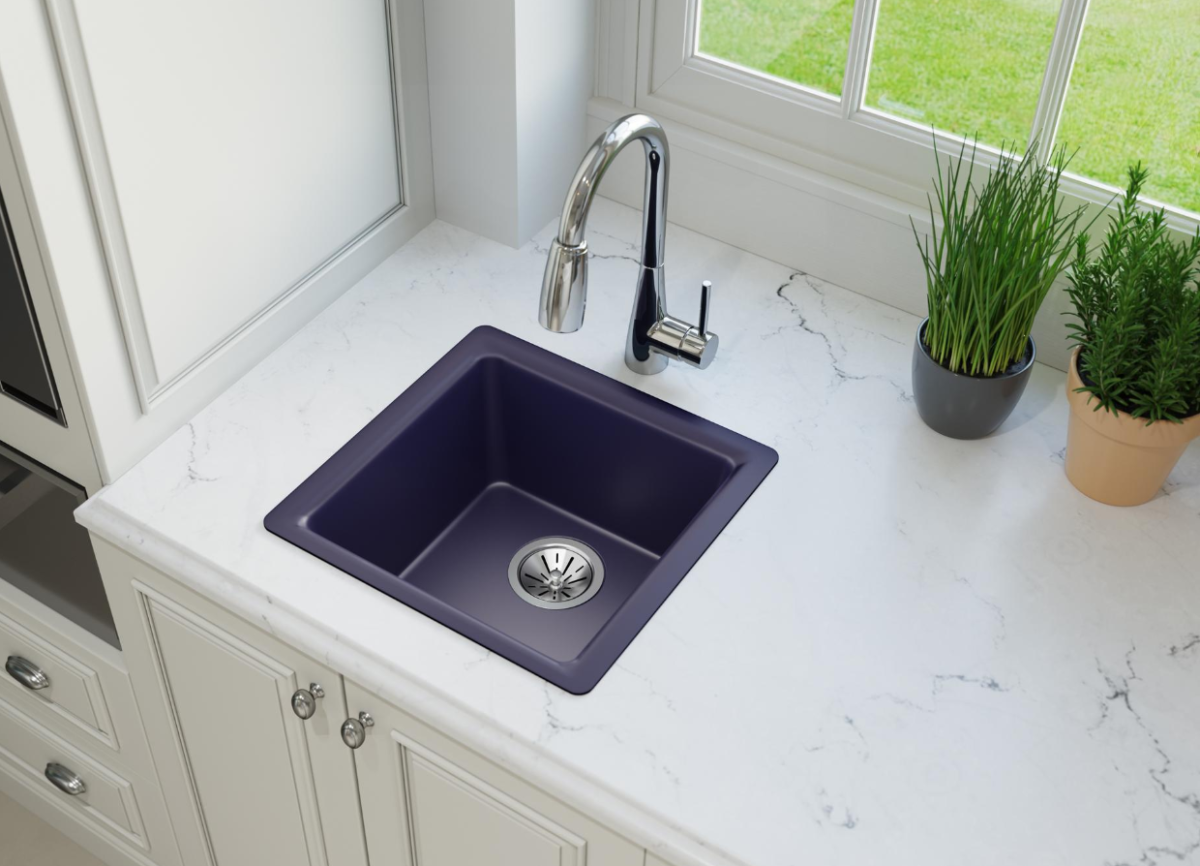 Bar sink with offset drain/Courtesy of Elkay Bar sink with offset drain/Courtesy of Elkay