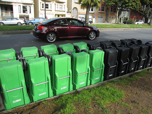Twenty Garbage Cans