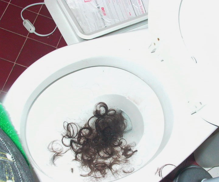 Hair can cause toilet clogs Paisleys such a nice girl / flickr Hair can cause toilet clogs Paisleys such a nice girl / flickr