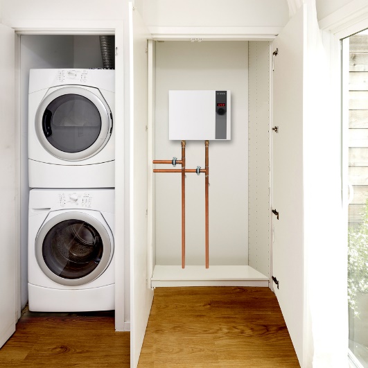 Closet-mounted tankless water heater/courtesy of Lowe's