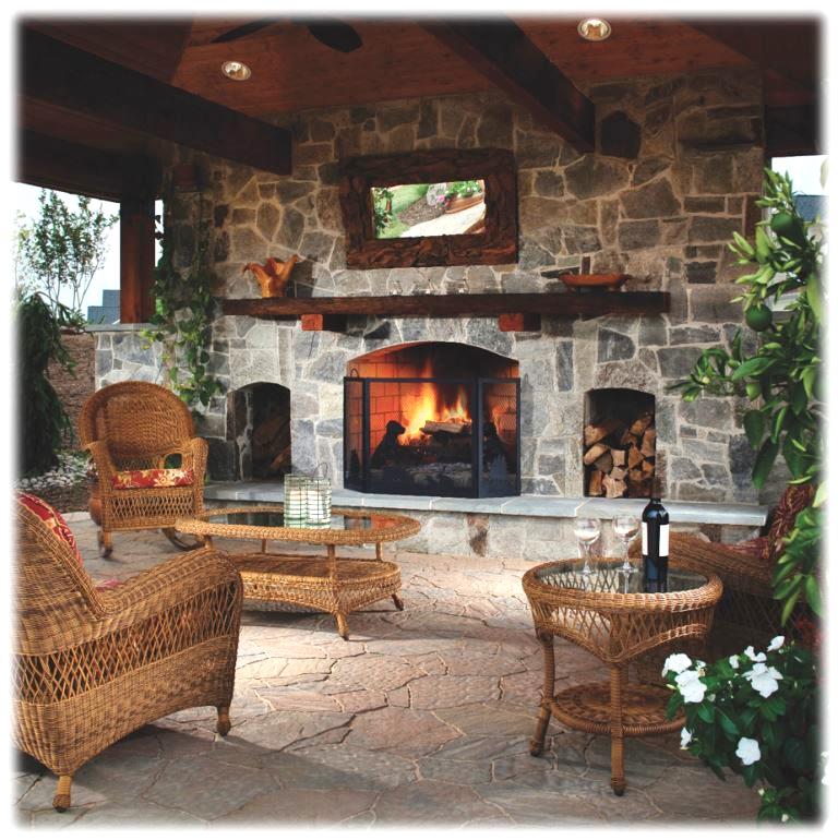 Outdoor fireplace/courtesy of Belgard Outdoor fireplace/courtesy of Belgard