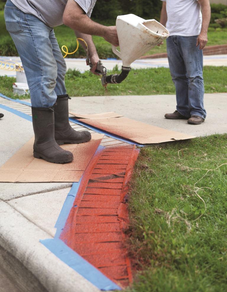 Stenciling with Flo-Coat/courtesy Sakrete