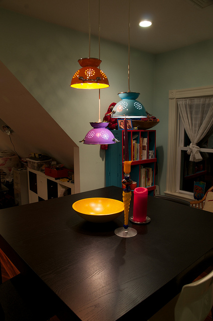 Colander lamps photo by Eric Herot/Flickr Creative Commons.