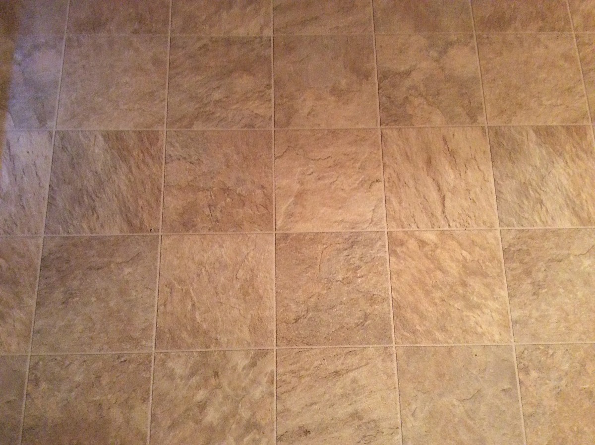 New vinyl tile floor in the kitchen New vinyl tile floor in the kitchen
