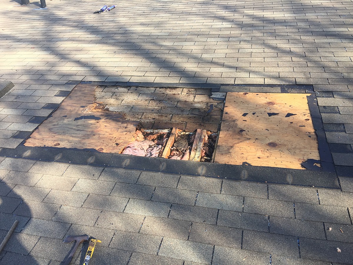 BEFORE Roof repair urgently needed