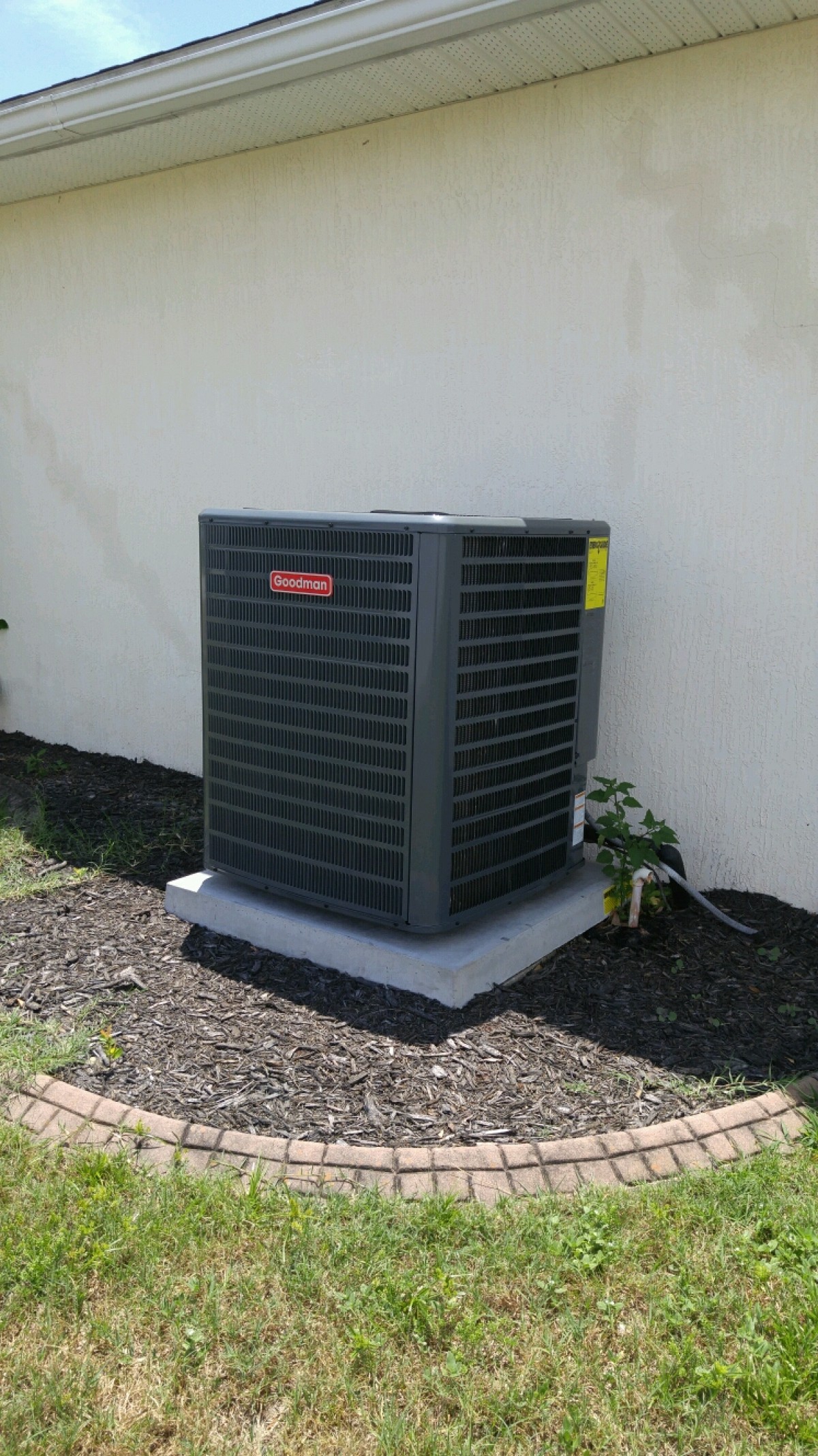 Replacement heat pump on a new concrete slab Replacement heat pump on a new concrete slab