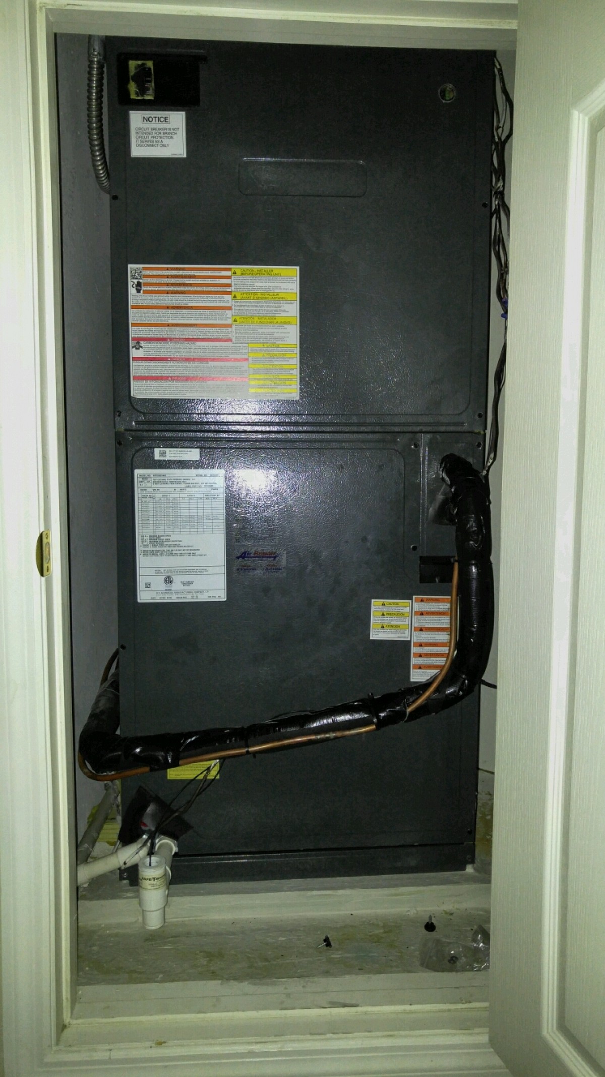 New heat pump interior view