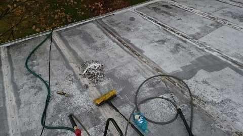 During: roof repair in progress During: roof repair in progress