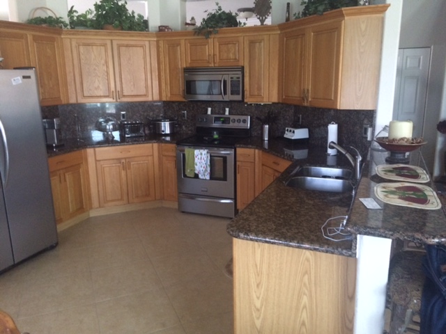 Before: Solid oak cabinets that needed an update Before: Solid oak cabinets that needed an update