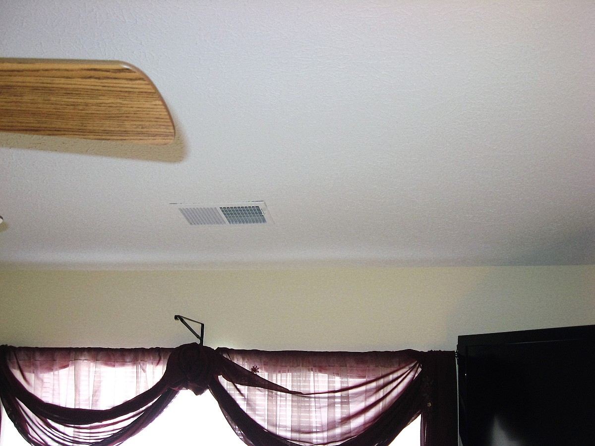 Vaulted ceiling with fresh paint job