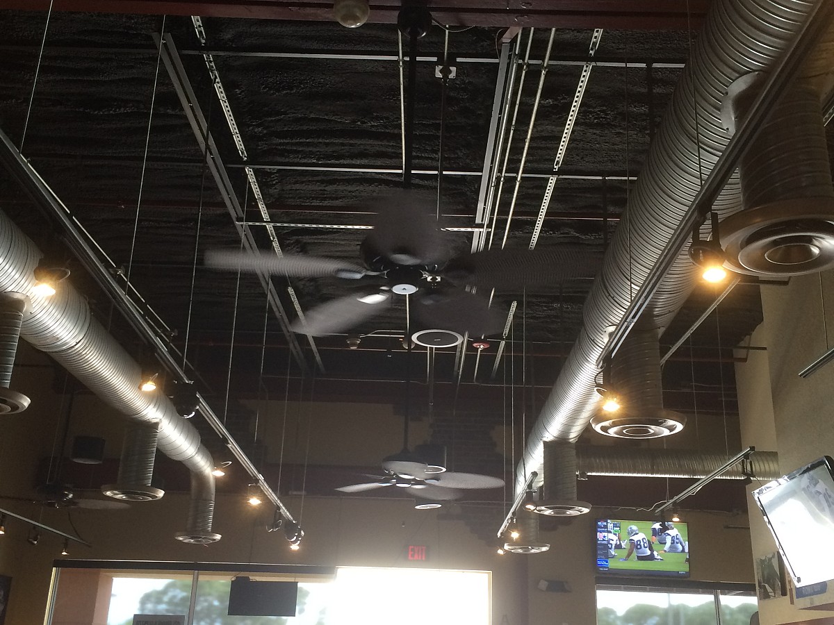 Ceiling fans boost A/C cooling power