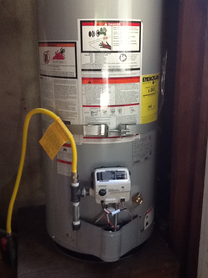 Hot water heater replacement closeup
